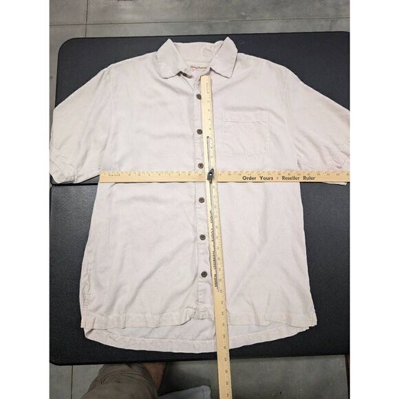 Tommy Bahama Silk Shirt Cream Relax Island Style Men's Large - Picture 6 of 6